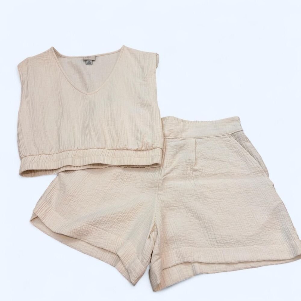 A-new-day Women's Cream and White Jumpsuit